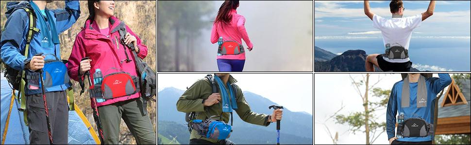 hiking waist pack women men water bottle running belt cycling camping dog walking waist bag cglm