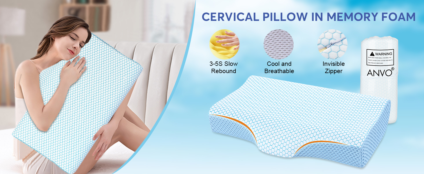 Anvo Cervical Neck Pillows for Pain Relief Cervical