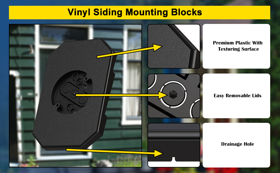 Siding Light Mounting Block, 8141DBL Black Outdoor Mounting Plate kit