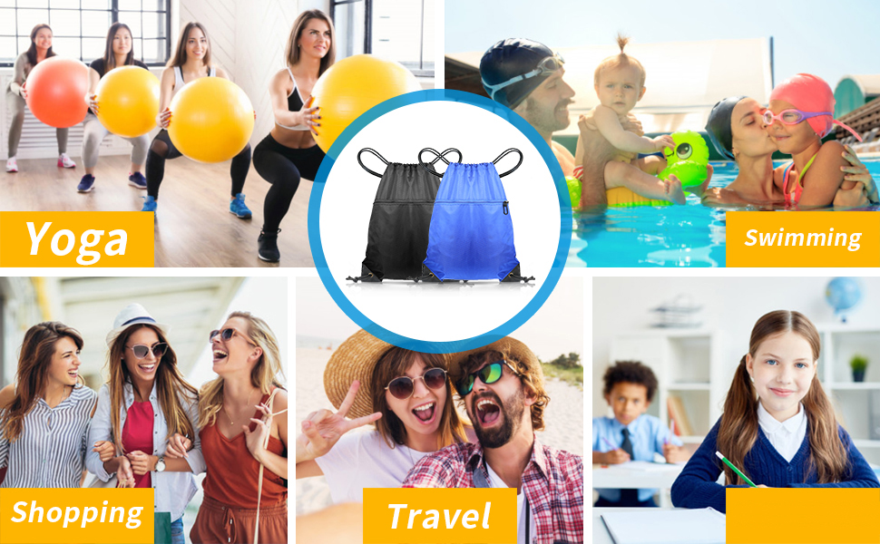 CHEPULA Drawstring Gym Bag, Large Sports Backpack String