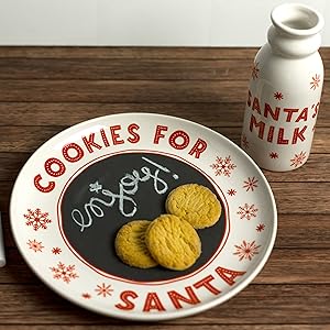 cookies for santa plate filled with sugar cookies and santa's milk glass filled with milk