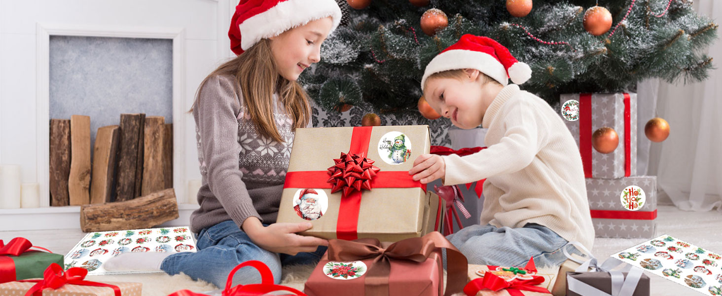1000 Pcs Christmas Stickers for Envelopes,1.5 Inch Round Christmas Stickers for Crafts