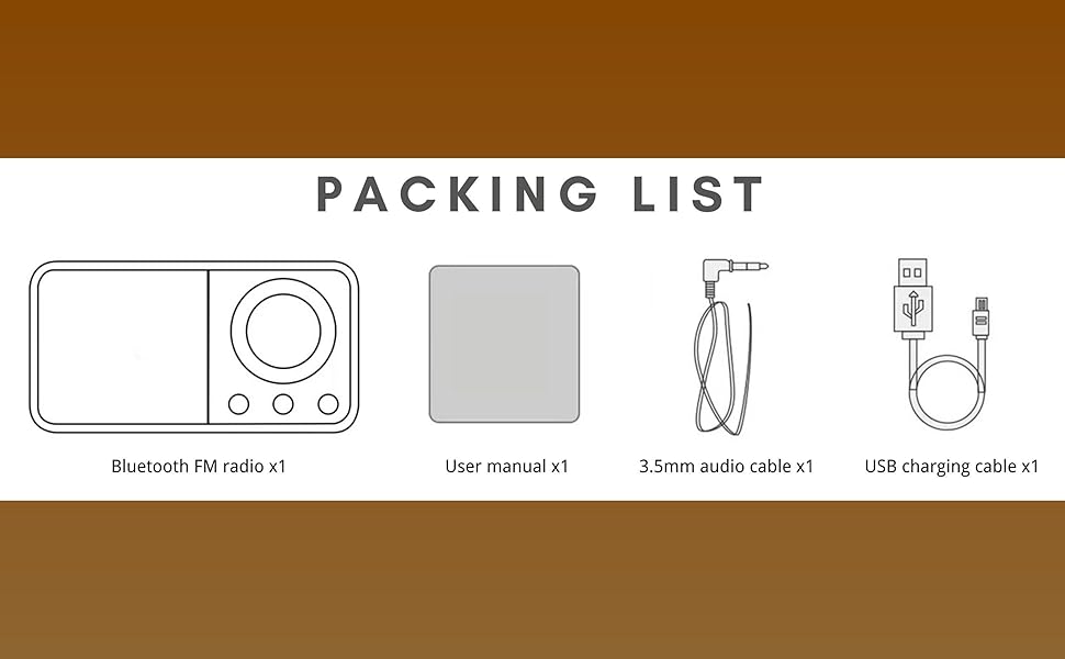 LYLIFON Bluetooth radio speaker PACKING LIST