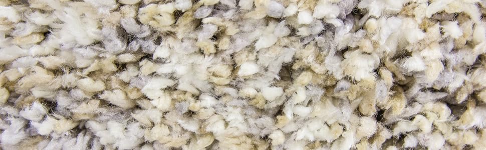 Beige Super Shaggy Deep Cozy Comfortable Bedroom Rug Carpet Mat