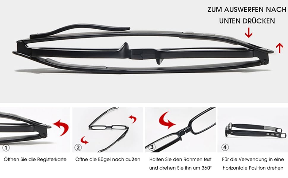 lesebrille zusammenklappbar,falt lesebrille mit etui,lesebrille 1 5 dioptrien herren mini,
