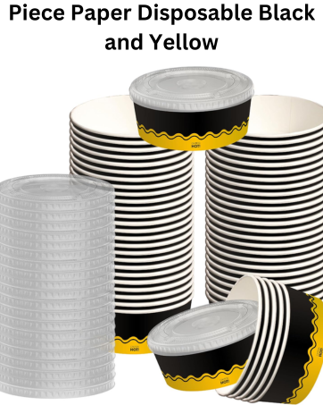 Paper box disposable black and yellow