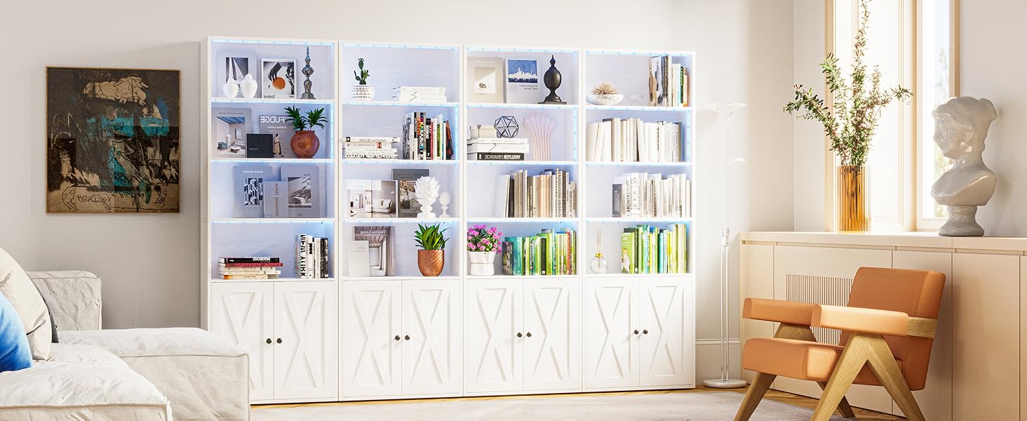 ironck bookcase with light
