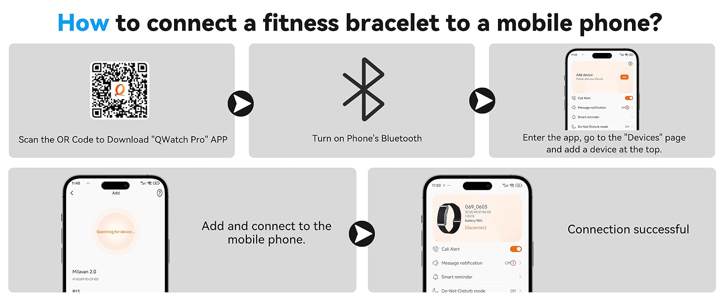 How to connect a fitness bracelet to a mobile phone?