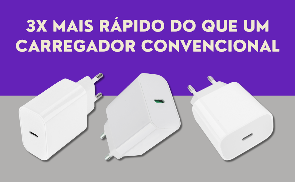 Carregador usb-c turbo 25w para iphone, ipad