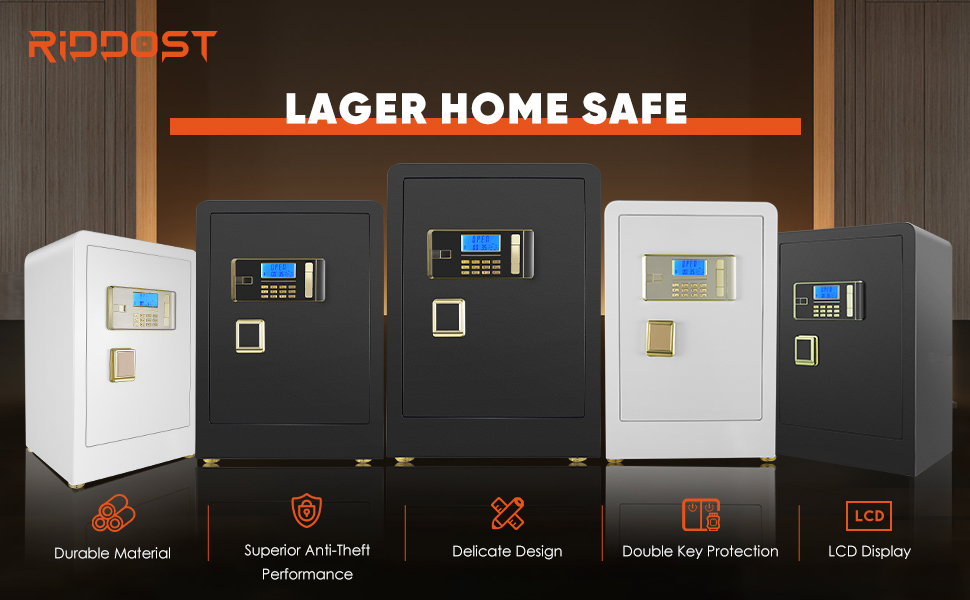 Riddost Home Safe Fireproof Waterproof, 4.0 Cub Large Security Safe with Fireproof Document Bag