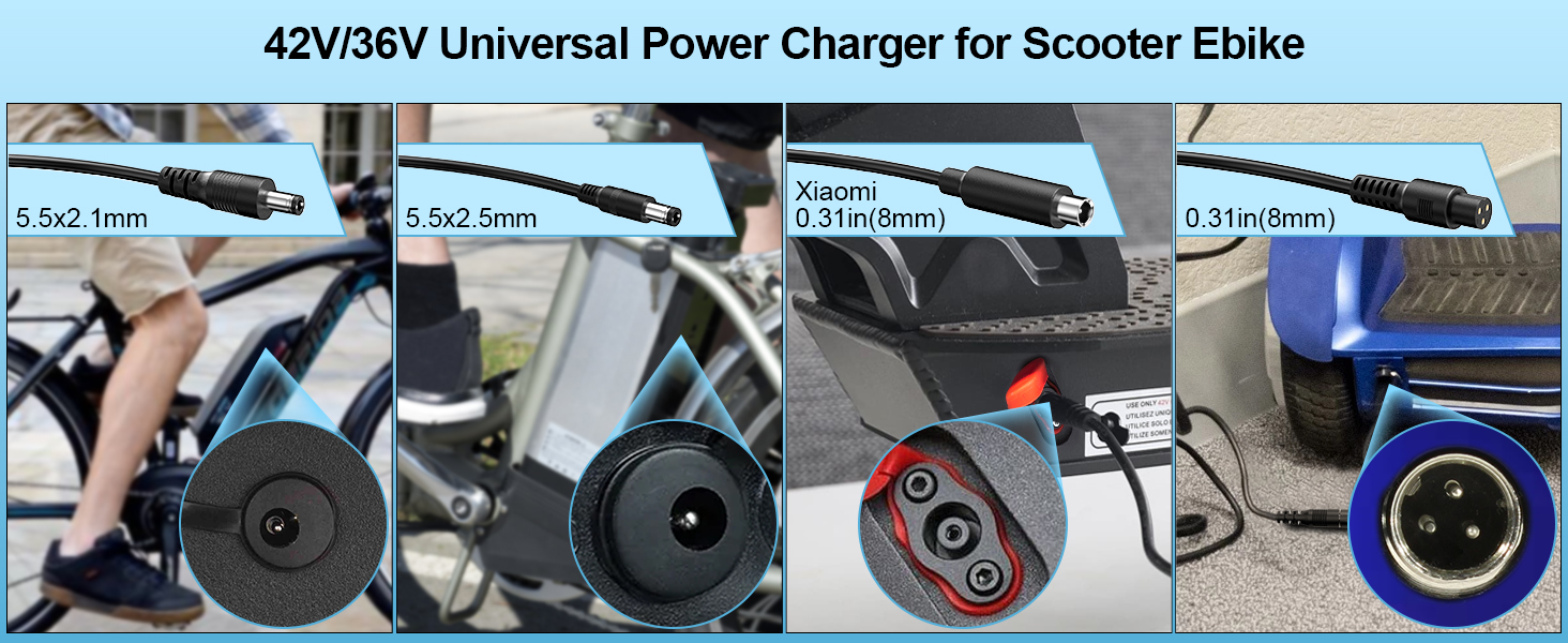 42v 2a replacement charger for electric scooter 42V/36 V lithium lithium battery, scooter charger for Gotrax, Jetson, Swagtron, Brid, Segway, Razor, Sisigad, Xiaomi and others 22 Hoverboard Swagtron