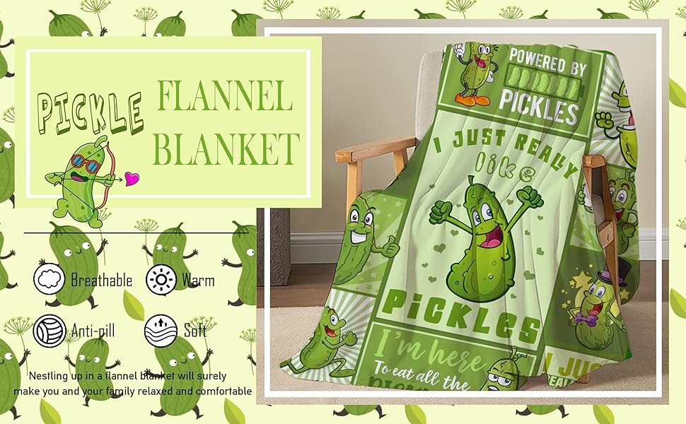 Pickle Blanket for Pickles Lover Funny Pickle Gifts Blanket