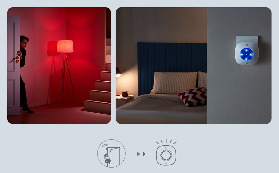 Chuango WS-105 - Innensirene, Stroboskoplicht, 90 db, Nachtlicht ...