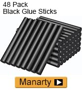 Black Hot Glue Sticks Full Size, Manarty 48 PCS Standard EVA Hot Melt Adhesive Gluing Stick, High...