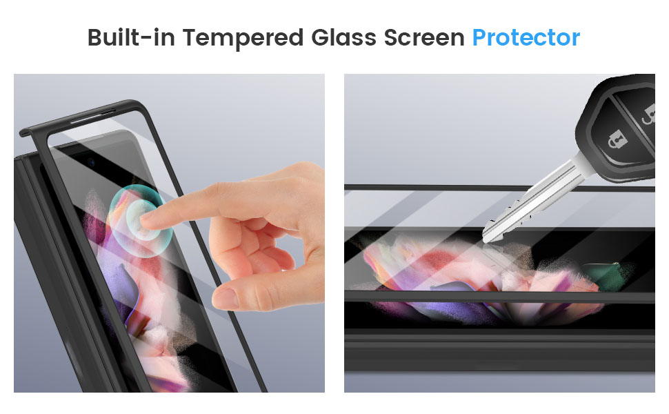 Case Cover Compatible with Samsung Galaxy Z Fold 3 Case with Builtin