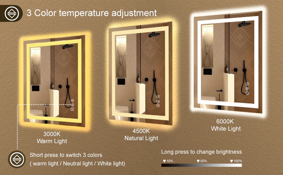 LED bathroom mirror,Dimmable LED mirror