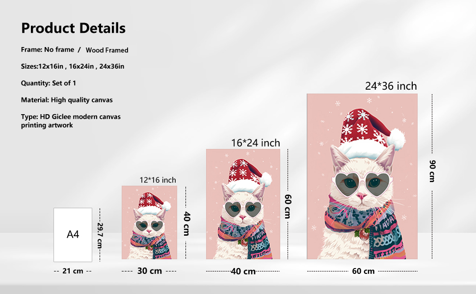 ZTCYBWH Trendy Wall Art KARMA'S IS A CAT Poster Canvas Cute