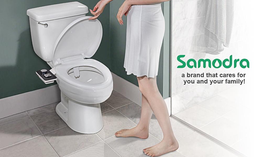 SAMODRA Bidet Attachment NonElectric Cold Water Bidet Toilet Seat