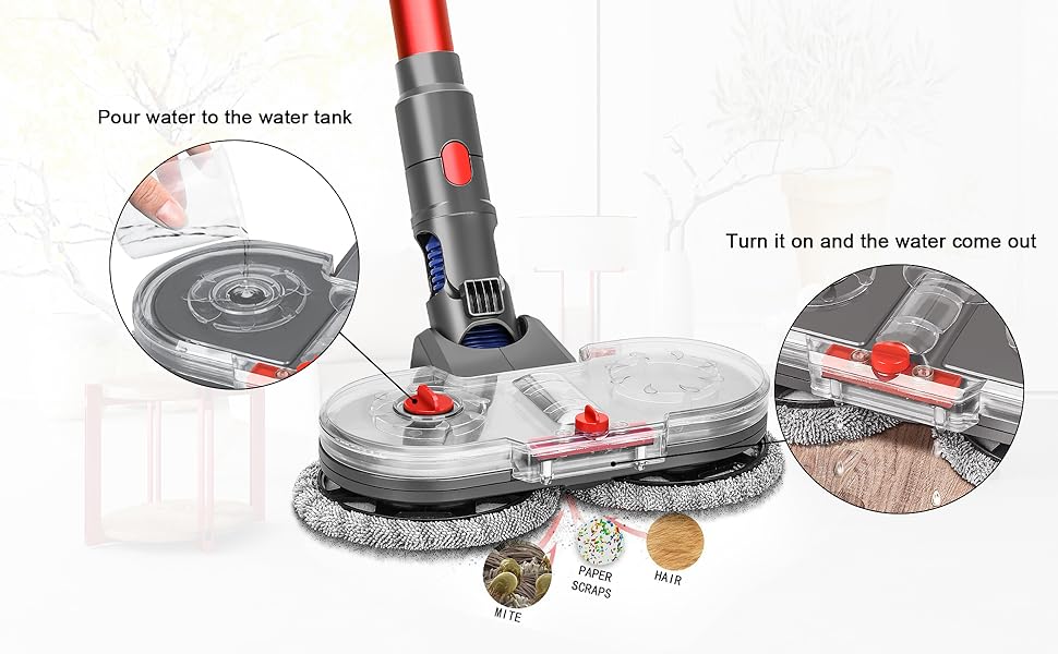 Jajadeal Electric Mop Head Attachment for Dyson Vacuum Cleaner V7 V8