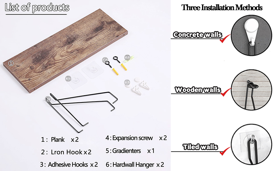 Small Floating Shelves for wall,hanging shelves 30cm,with 3