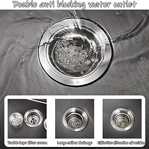 Doble salida de agua antibloqueo.