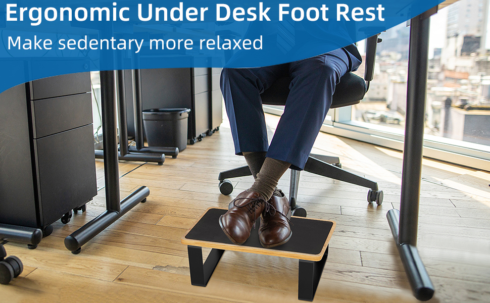 Foot Rest for Under Desk at Work, New Upgrade Wooden with