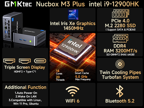 business mini pc office computer intel core i5 12450h all in one prebuilt