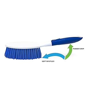 CleanAide Snap On Dust Pan & Broom Kit, Blue & White, 2 Pieces