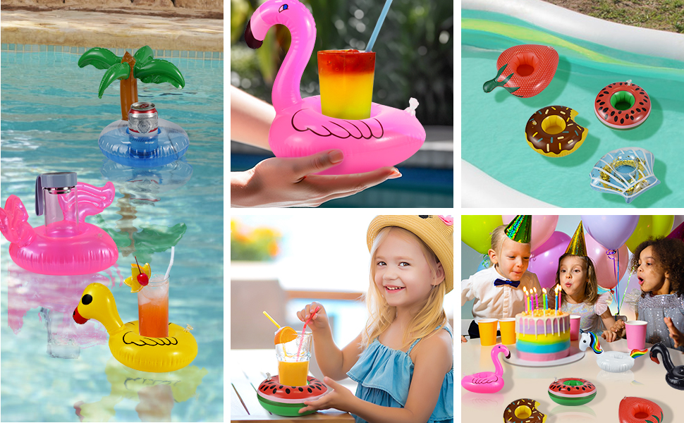 Inflatable Drink Holders 12 Pack Pool Drink Floats