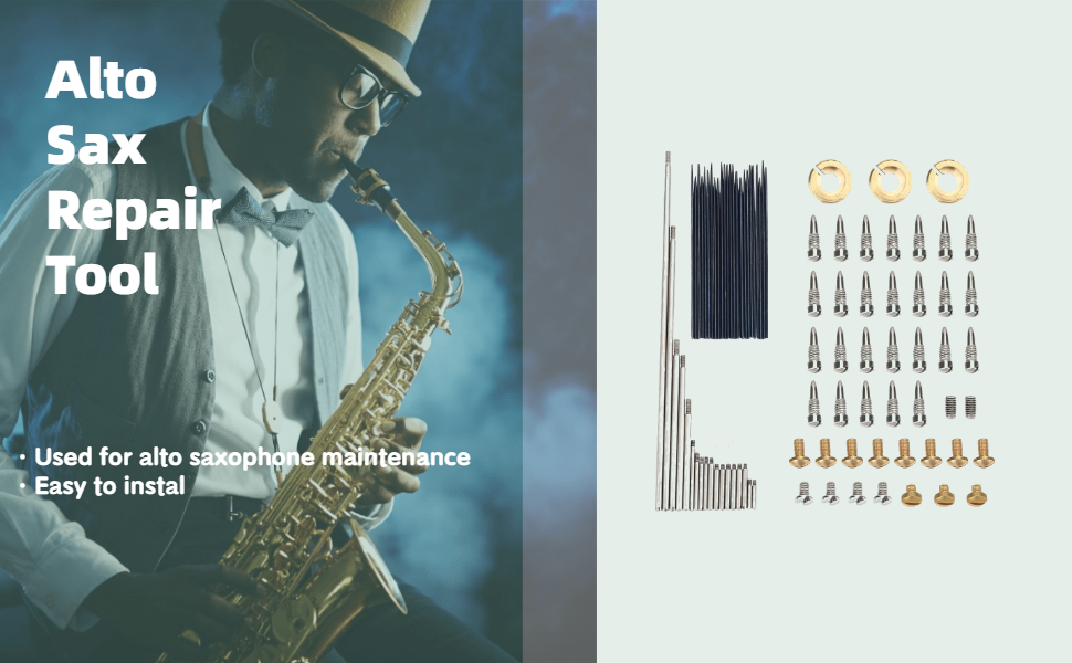 Vbestlife Alto Saxophone Screws, Alto Sax Repair and Maintenance Kit