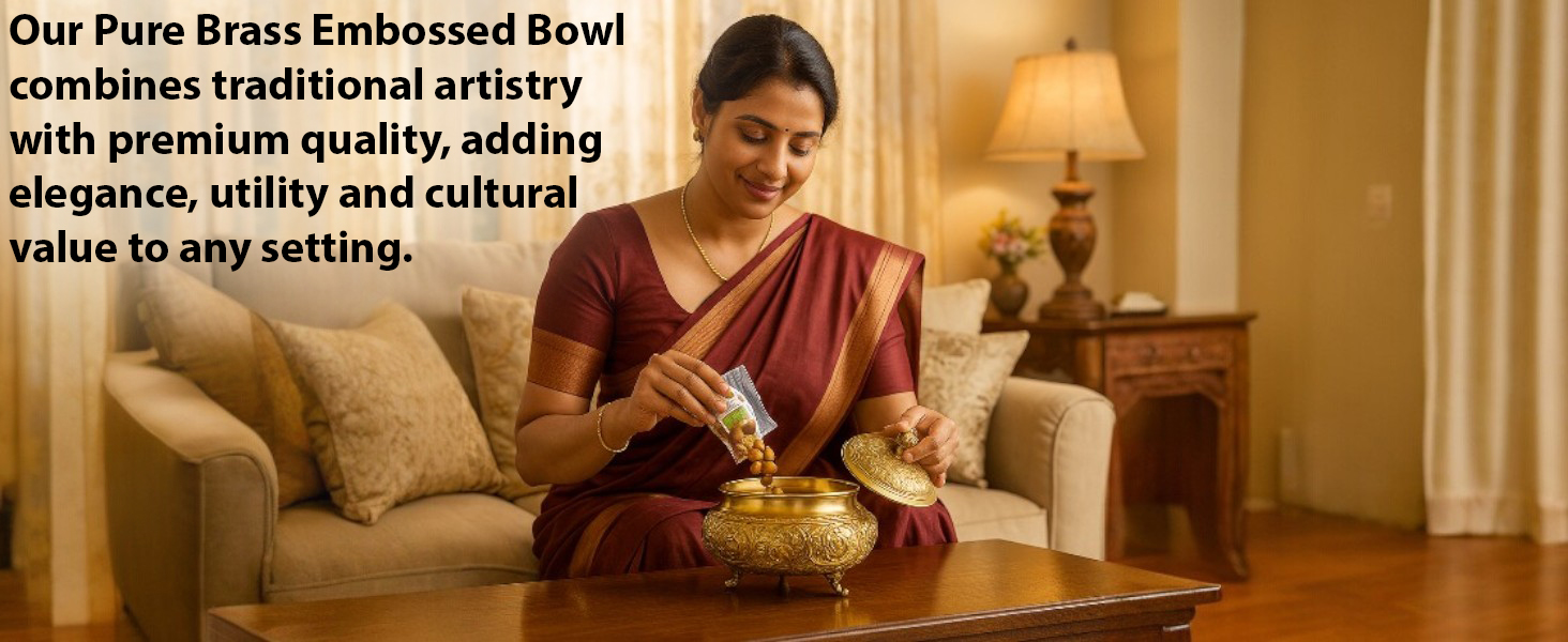 Brass Decorative Handi for Serving