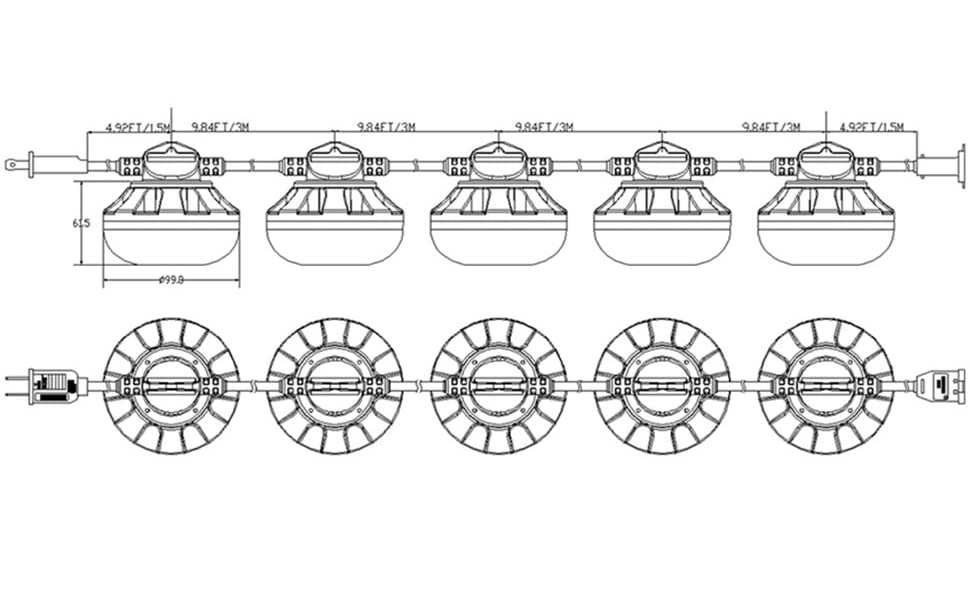 Esonie LED Construction String Lights 50FT,Super Bright led String Work