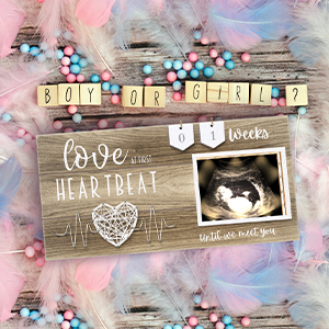 Love at First Heartbeat String Art LED Illuminated Sonogram Frame