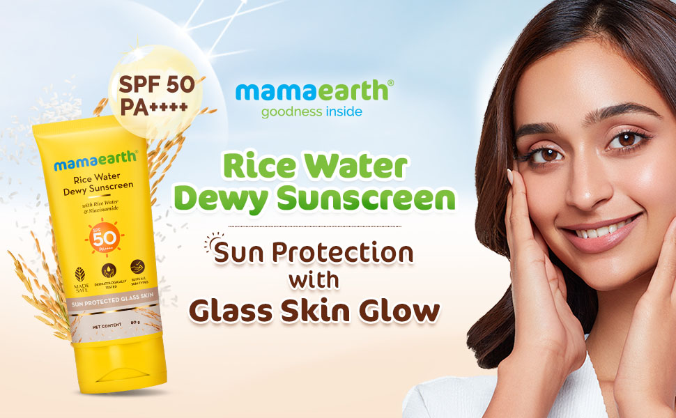 Mamaearth Rice Water Dewy Sunscreen with Rice Water & Niacinamide 8g