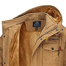 Heren Winter Cargo Jassen Fleece Gevoerde Tactische Jas Outdoor Wandelen Camping Jassen