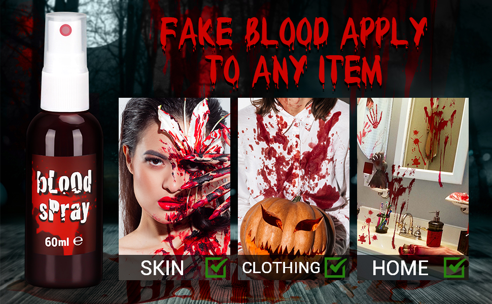 Halloween Fake Blood Makeup Spray 2oz(60ml), Face Fake Blood Paint Makeup