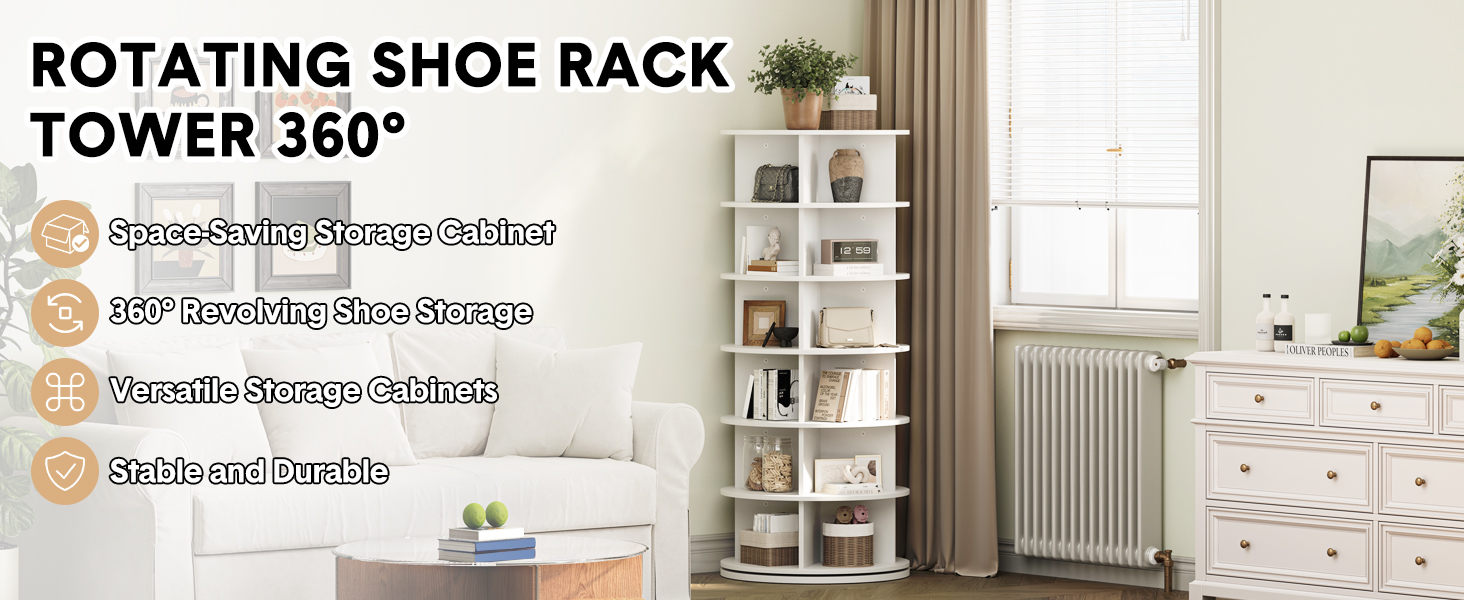 Rotating Shoe Rack Tower