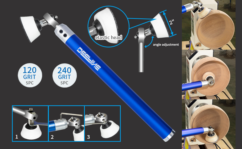 DEEFIINE Carbide Tip Wood Lathe Turning Tool set With Bowl sander