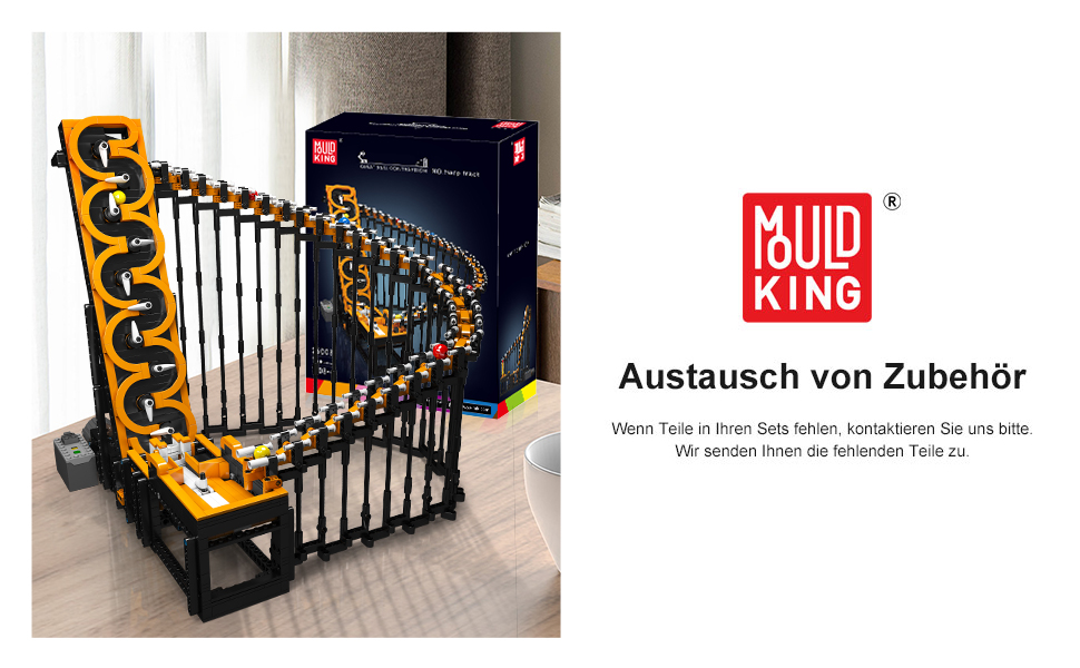 Mould King 26008 Marble Run Set Building Blocks Toy, Harp Roller Coaster Building Model Sets