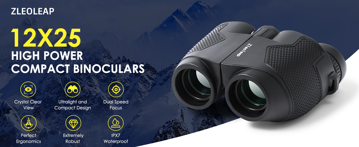 12x25 Binoculars for Adults