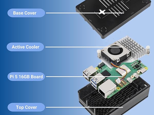 Amazon.com: Vemico for Raspberry Pi 5 16GB Kit with Pi 5