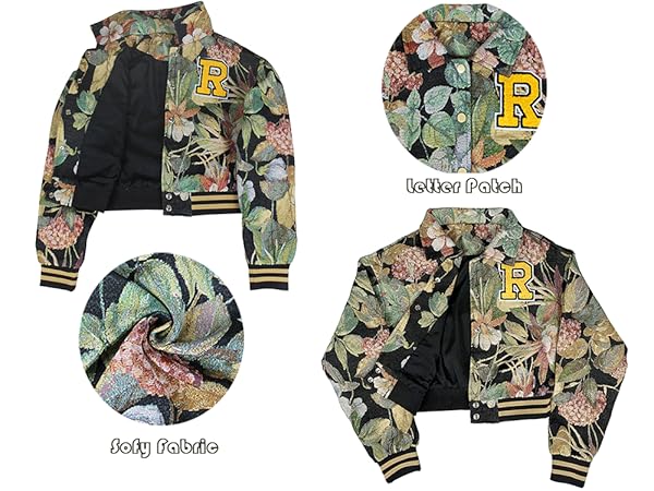 Amazon.com: KANSOON Womens Cropped Jacket Varsity Bomber