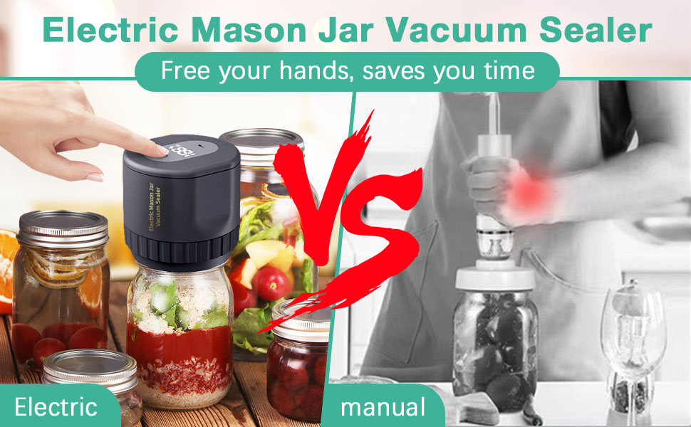 Mason Jar Vacuum Sealer, 2024 Upgraded Electric Vacuum