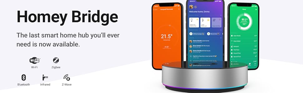 Homey Bridge Zigbee Z-wave smart home controller hub wifi bluetooth