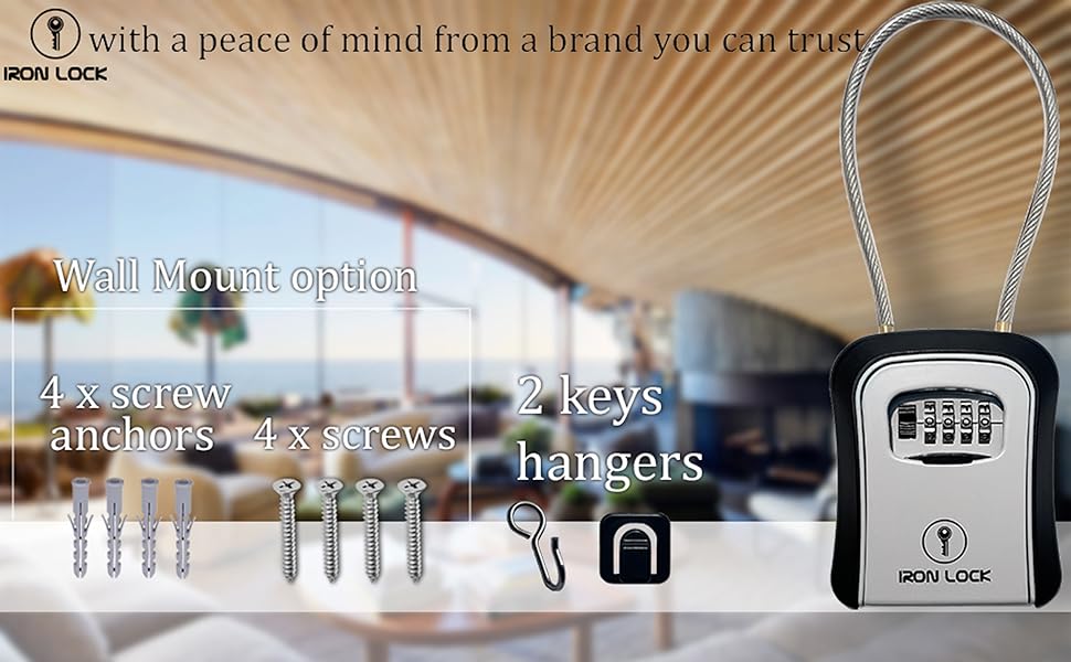 everything that comes in iron lock lock box