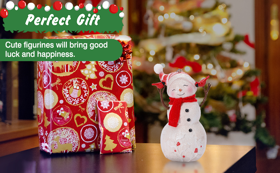 EZVYAO 2023 Snowman Figurines Christmas Decorations Resin