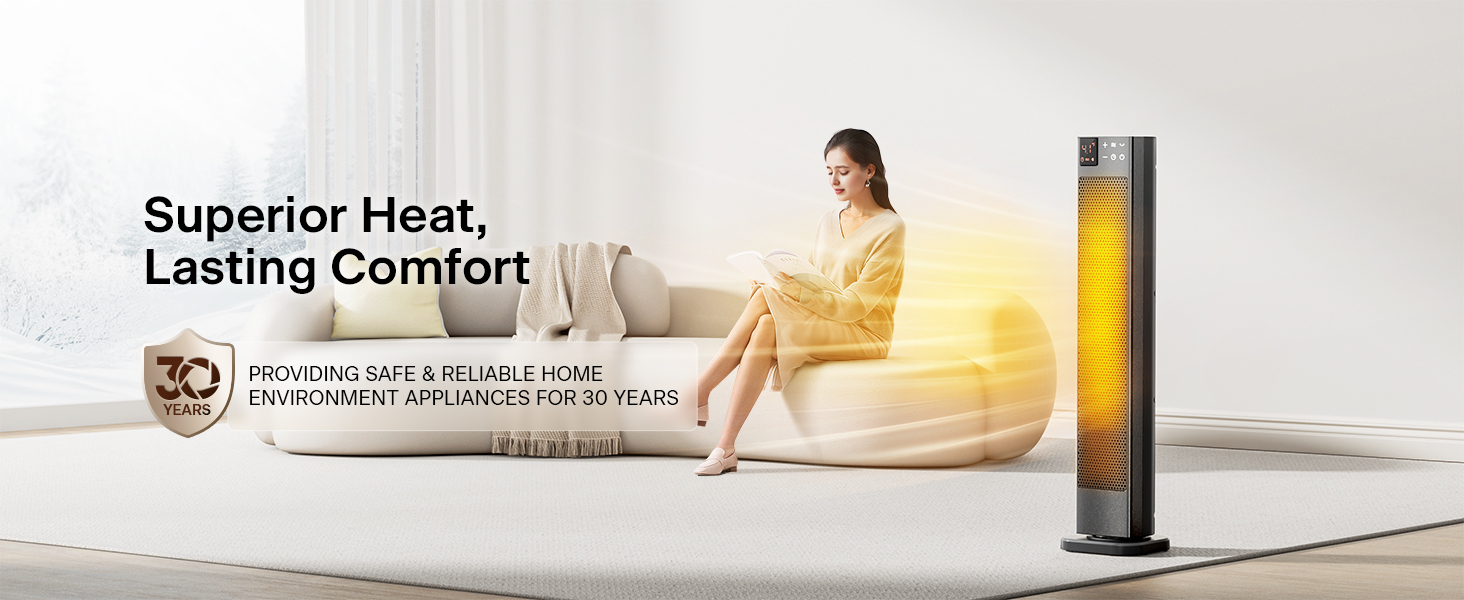 Pelonis 30 in. 1500-Watt Digital Tower Ceramic Heater PHT30D7BBB