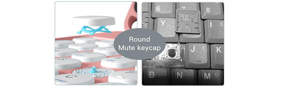 Round Mute Key: Scissor foot structure