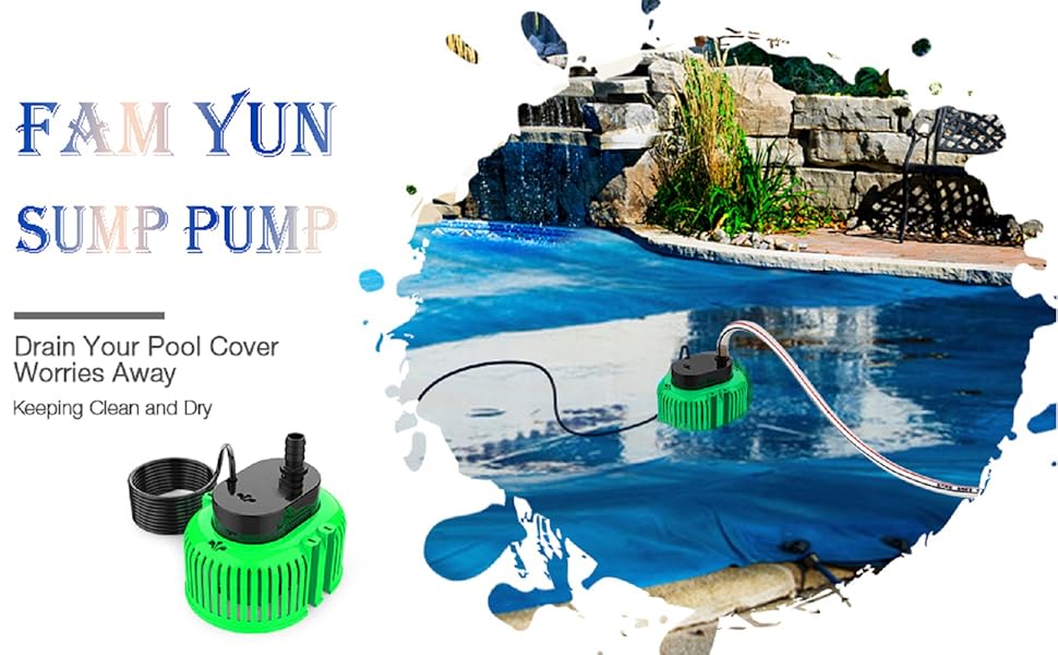 FamYun Sump Pump 850GPH Ultraquiet Submersible Water Pump, Pool