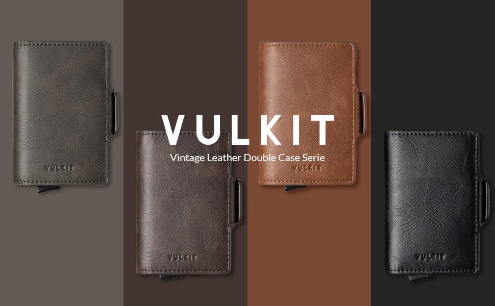 VULKIT Credit Card Holder RFID Blocking Leather Automatic Pop Up Wallet ...